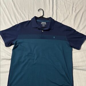 IZOD Men's Navy and Teal Polo Shirt